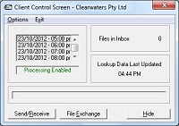 WAN Client Control Screen